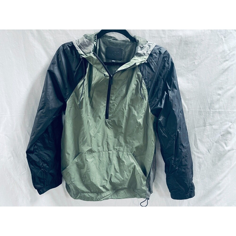 UGG Windbreaker Black Green Gray Size Small ¼ Zip Hoodie